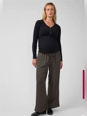 Ingrid & Isabel Over Belly Wide Leg Maternity Pant